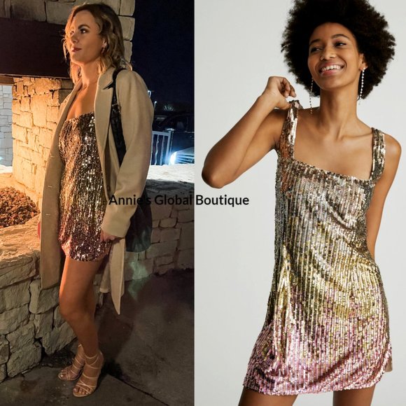 NWT ANTHROPOLOGIE Let Me Be Sequined Shift Mini Dress. Size XL - Picture 13 of 16